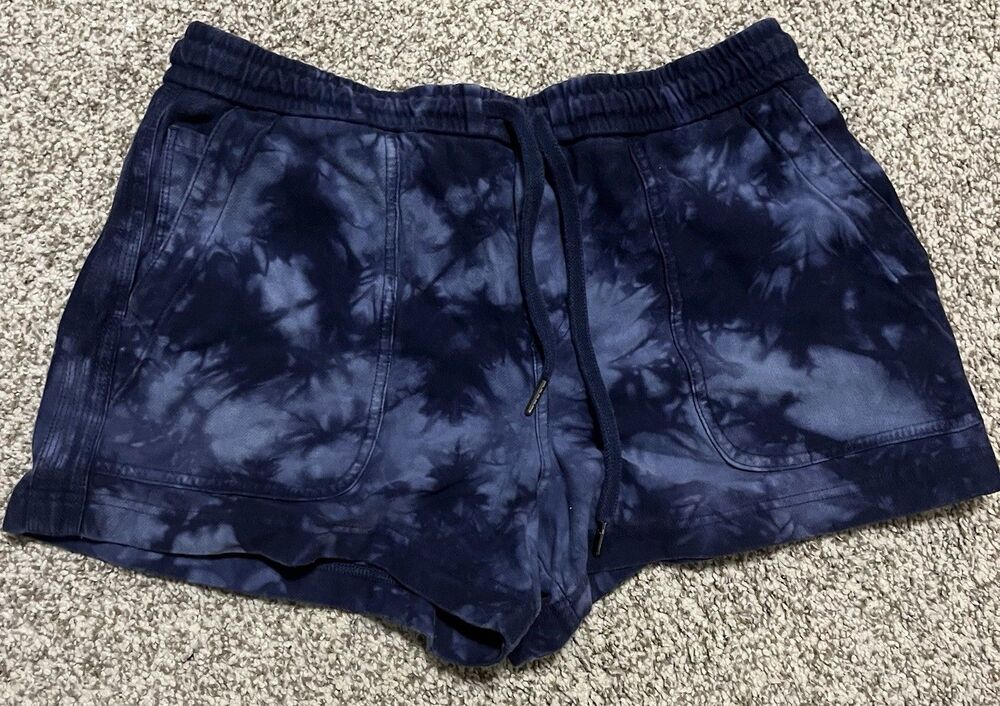 Athleta Navy Tie-Dye Athletic Shorts